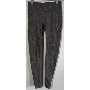 Athleta Womens Dark Heather Gray High Waist Leggings Size XXS Zipper‎ Pockets